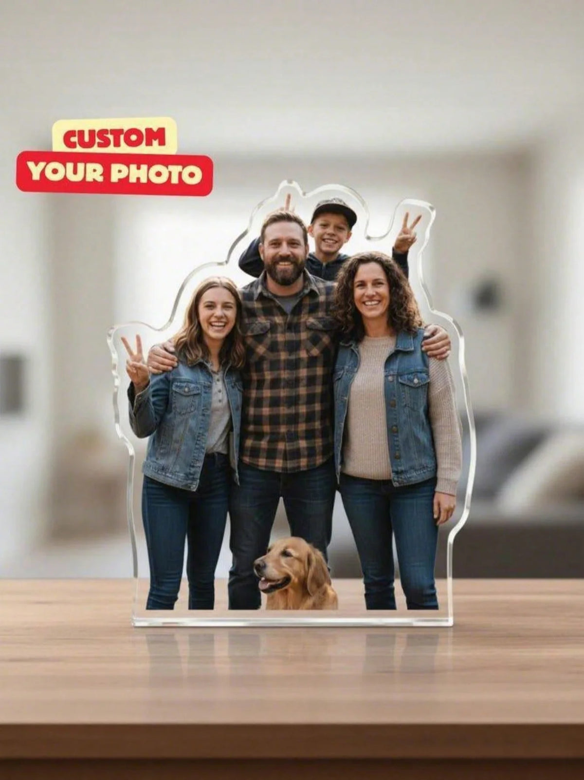 cadre photo personnalisable acrylique transparent moderne photo personnelle 8cm 10cm