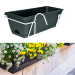 Bac fleurs suspendus moderne crochets métalliques vert foncé pot jardin