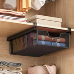 paniers rangement blanc noir maille métal coulissant clips sous armoire moderne économie place