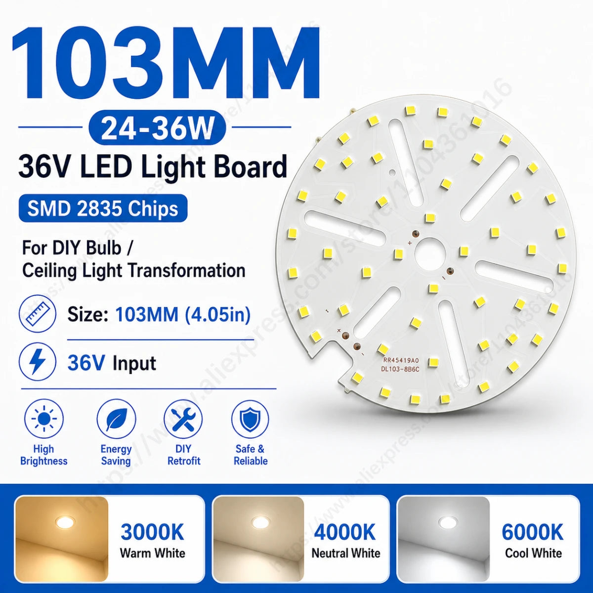 lot panneaux led ronds plafonnier rénovation blanc chaud froid montage