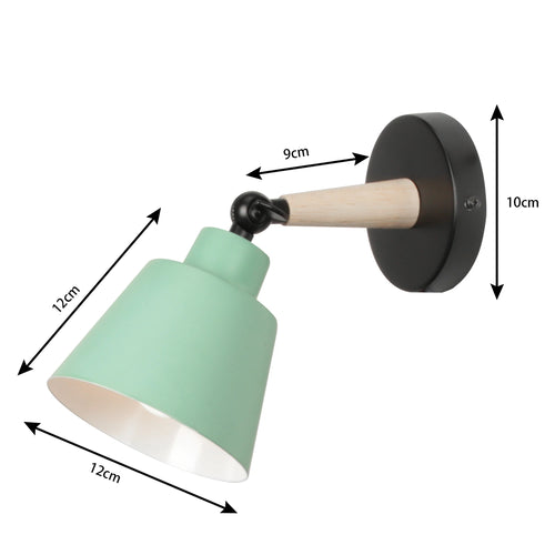 lampe murale moderne conique verte éclairage chambre cuisine salle manger entree étude salle bain