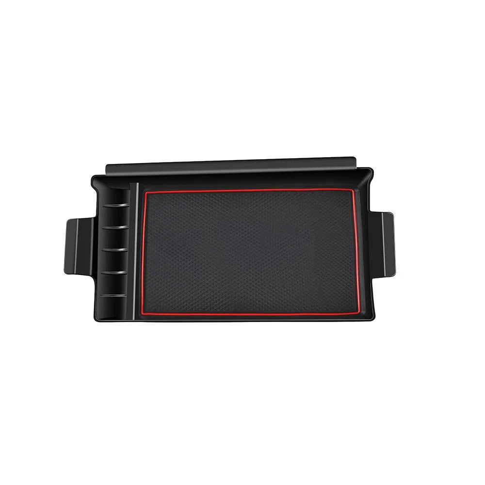 organisateur accoudoir voiture noir compartiments rangement chargeurs câbles modernes clips fixations