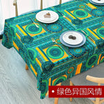 tapis lin ethnique motifs floraux géométriques bohème coloré table nappe