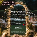 sticker personnalisable blanc noir lettrage classique miroir mariage texte opaqué 20cm 30cm 40cm 50cm