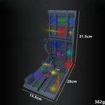 support d'exposition modulaire figurines noires clips fixation socle robuste jouets