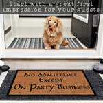 tapis d'entrée antidérapant marron lettrage noir bordure extérieur bain porte classic