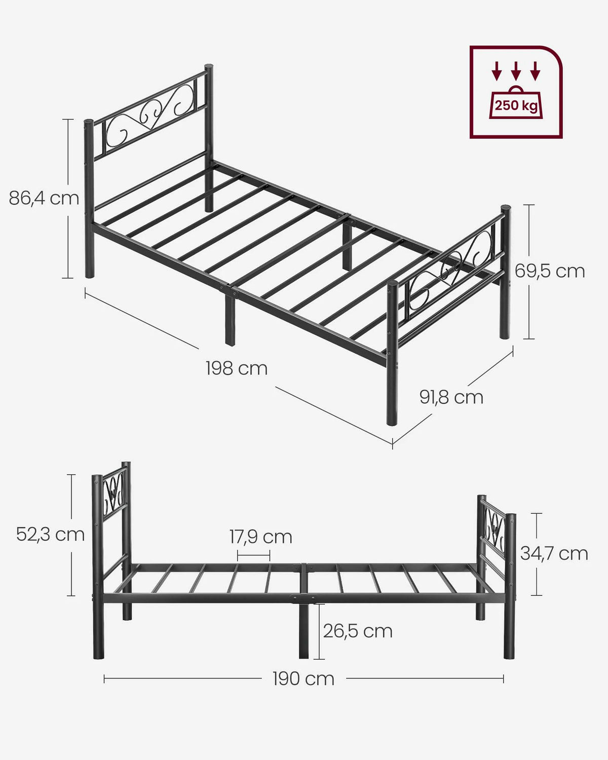 Tête de lit haute pour un soutien confortable