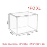 boîtes rangement transparentes grandes capacités poignées divers objets figurines collections livres minimalistes