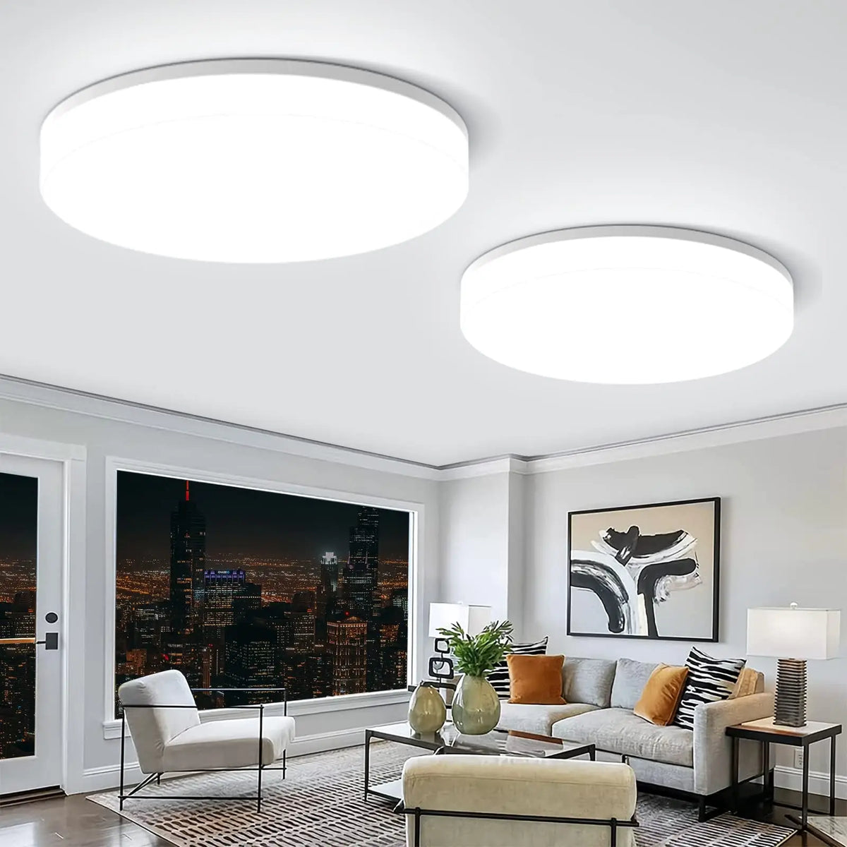 lampe suspendue moderne blanc éclairage chambre cuisine 18w 24w 36w 48w