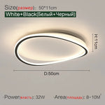 Luminaire LED moderne blanc ovale anneau concentrique frosted minimaliste