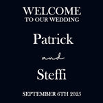 sticker personnalisable blanc noir lettrage classique miroir mariage texte opaqué 20cm 30cm 40cm 50cm