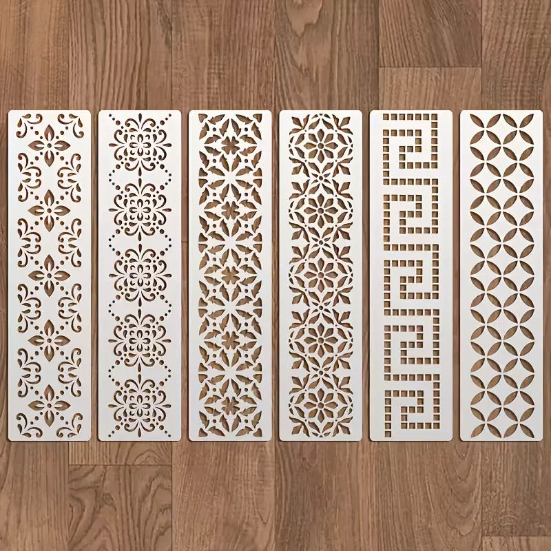 stencils blancs floraux opaques peinture murale artisanale décoration diy 7.6cm 30cm