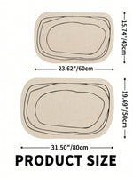tapis bain absorbant rapide sèche facile non glissant moderne beige lignes noires minimaliste