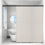 rideau douche gris moderne rayures verticales crochet minimaliste polyester opaque 100x180cm