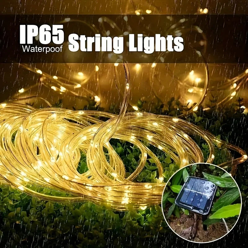 guirlande lumineuse solaire led multicolore moderne 7m 50leds 12m 100ledsextérieur festive decoration noel