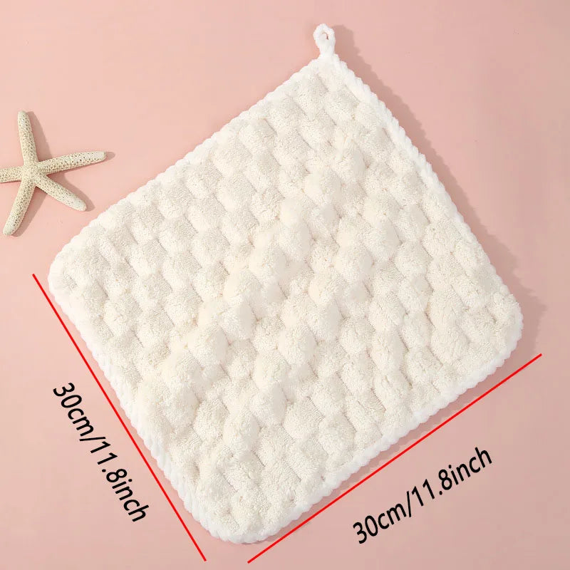 serviettes toilette pièces essuie mains polyester carré moderne douces bouclées anneau métallique gris rose