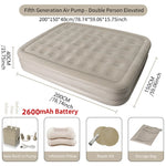 matelas gonflable beige texture mousse moderne pompe intégrée double taille grande capacité camping voyage