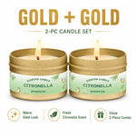 bougie parfumée citronnelle motif floral blanc vert clair contemporain coton boîte métallique patio jardin