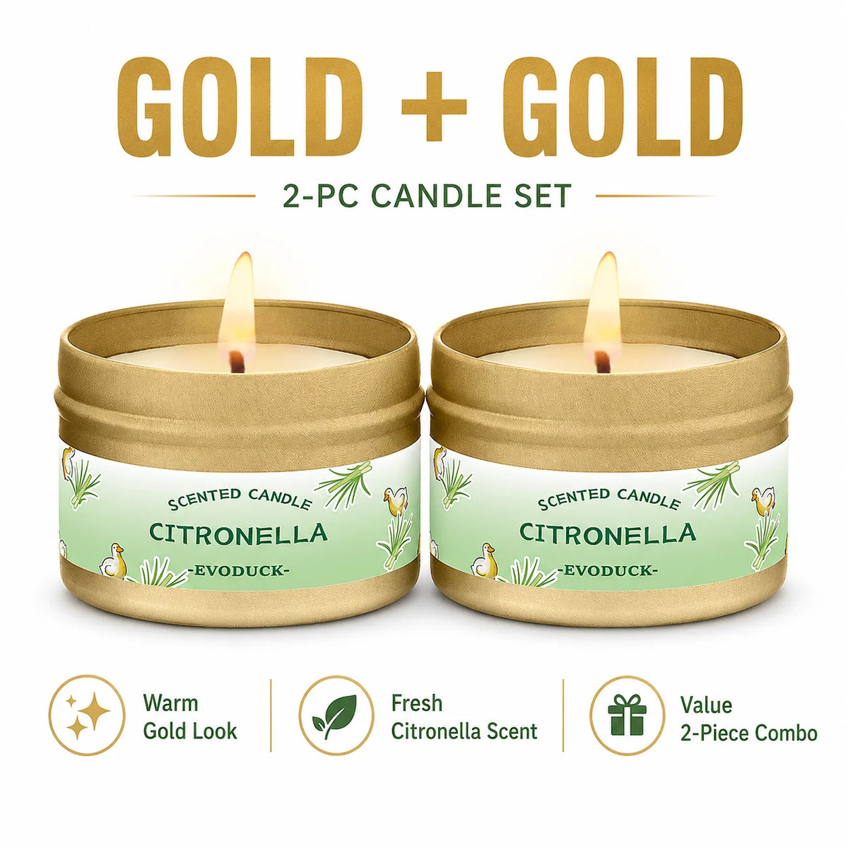 bougie parfumée citronnelle motif floral blanc vert clair contemporain coton boîte métallique patio jardin