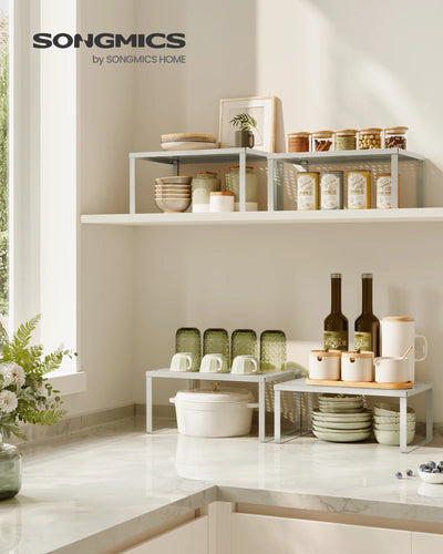 Porte-épices lot de 2 étagère cuisine métal design perforé