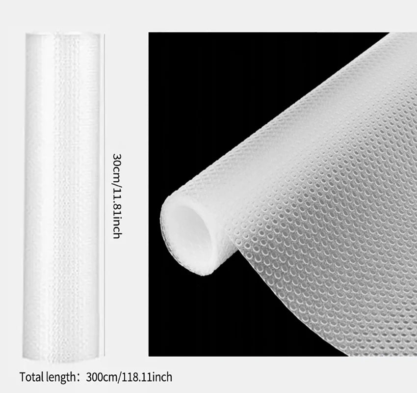 tapis protection meuble moderne adhésif blanc translucide points réguliers respectueux environnement 30x150cm