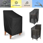 housse protection chaise noire moderne coton polyester cordons serrage sac rangement poignées rembourréespaque