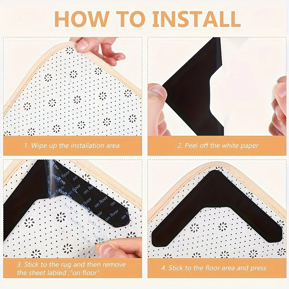 protections adhésives anti dérapage tapis motifs floraux texturés noir beige marron blanc orange utilitaires