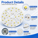 lot panneaux led ronds plafonnier rénovation blanc chaud froid montage
