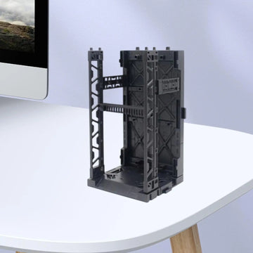 organisateur bricolage industriel futuriste support rangement jouets structure texturée gris foncé