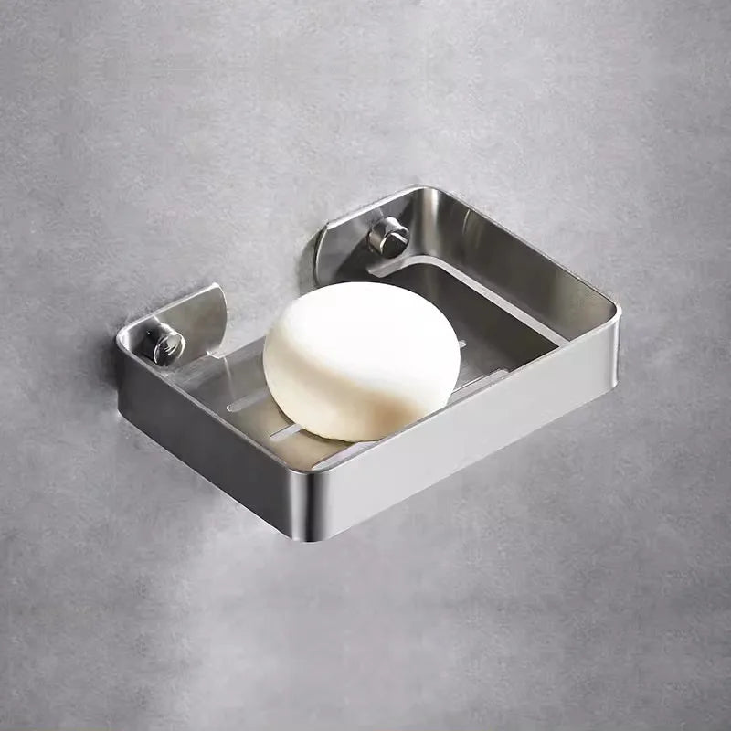 porte savon mural acier inoxydable noir argent bronze or moderne salle bains double boîte