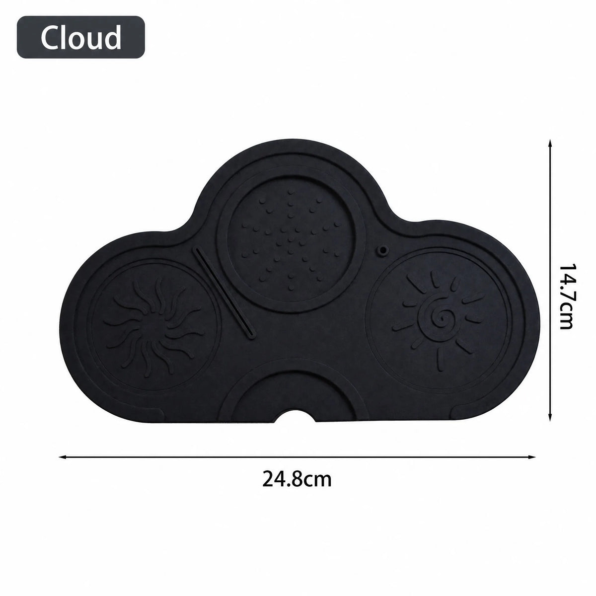 tapis tampon noir anti dérapant silicone géométrique moderne small medium large