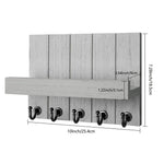 Porte-clés mural en bois rustique noir avec clés et portefeuille