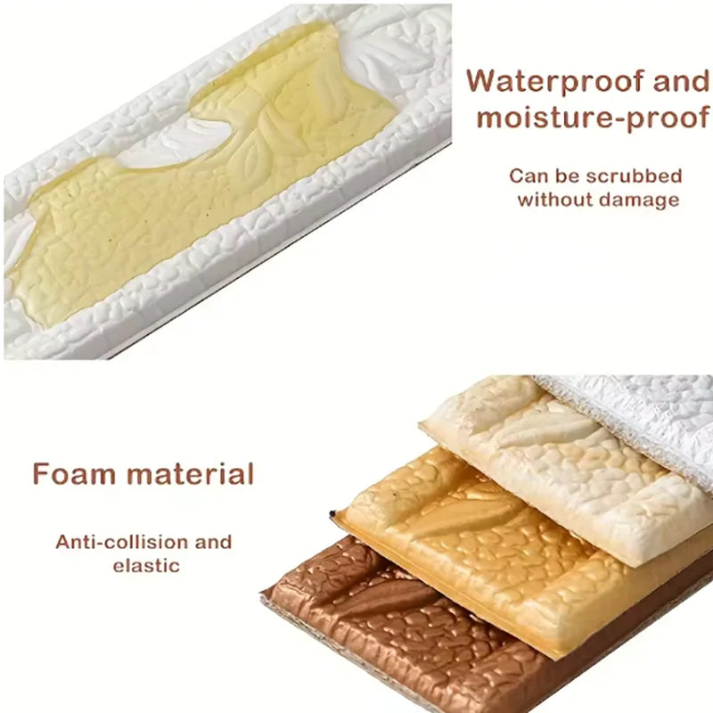 profils decoratifs adhésifs fleurs or blanc gris résistants humide chambre moderne classic