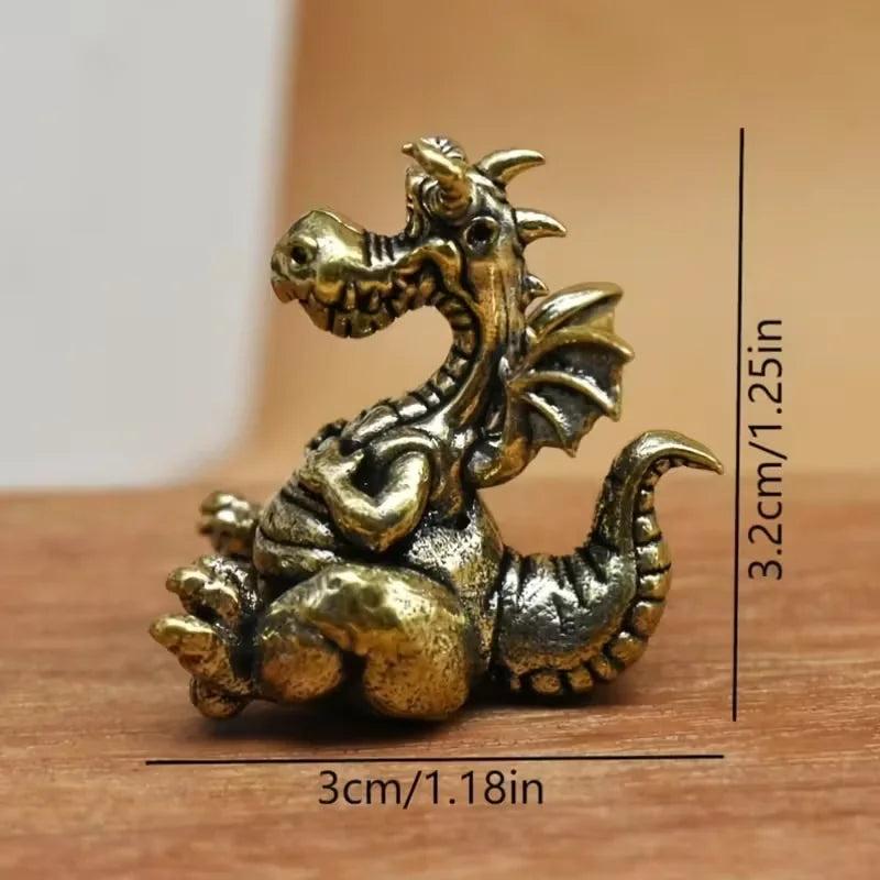 figurine dragon dorée relief sculpté artisanal vintage intérieur salon chambre étagère meuble télé decorationintérieur