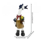 statue canard résine jardin décoration animaux plumes vêtements chapeau bottes salopette festiveextérieur rustic