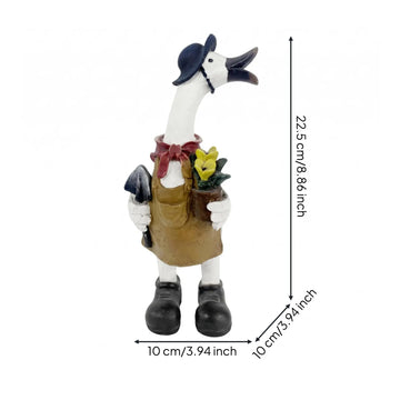 statue canard résine jardin décoration animaux plumes vêtements chapeau bottes salopette festiveextérieur rustic