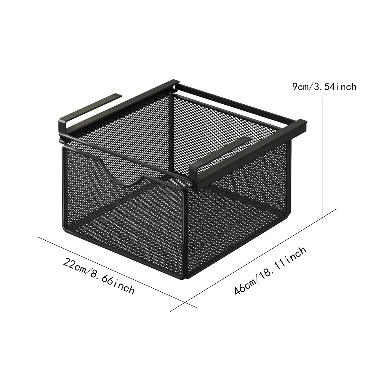 paniers rangement blanc noir maille métal coulissant clips sous armoire moderne économie place