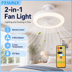ventilateur moderne lampe led blanc télécommande variateur intensitéintérieur chambre salon
