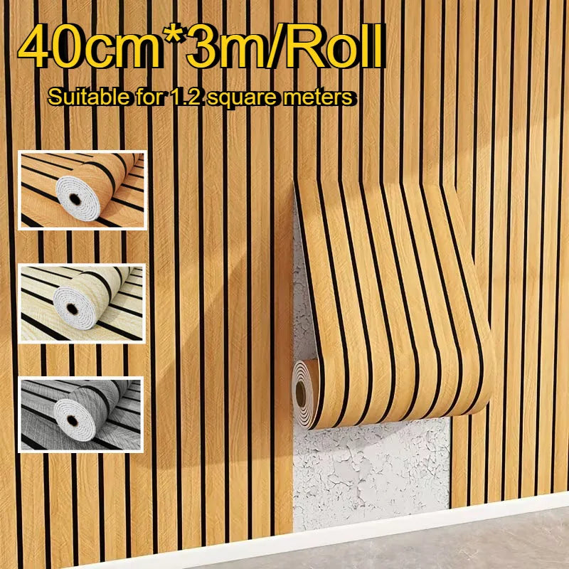 sticker mural auto adhésif rayures horizontales moderne fond beige clair cloisonnement décoration mur