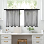 rideaux courts tissu plissé polyester translucides moderne blanc gris noir