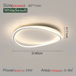 Luminaire LED moderne blanc ovale anneau concentrique frosted minimaliste