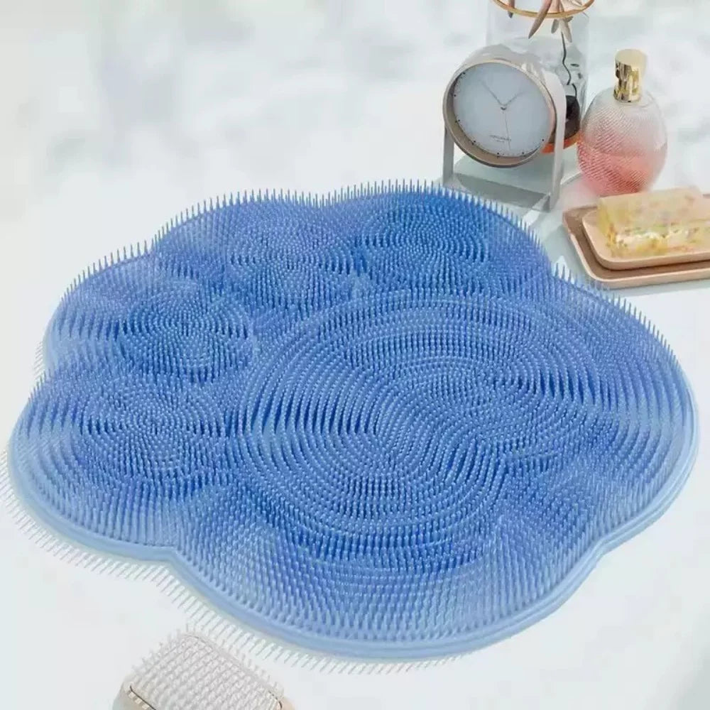 tapis bain massage picots bleus moderne suspension pieds dos cleansing floral