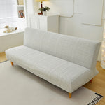 housse canapé lit marron clair jacquard motif géométrique extensible protection salon chambre moderne