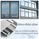 film fenêtre argenté adhésif miroir unidirectionnel opaque protection uv isolation thermique moderne DIY