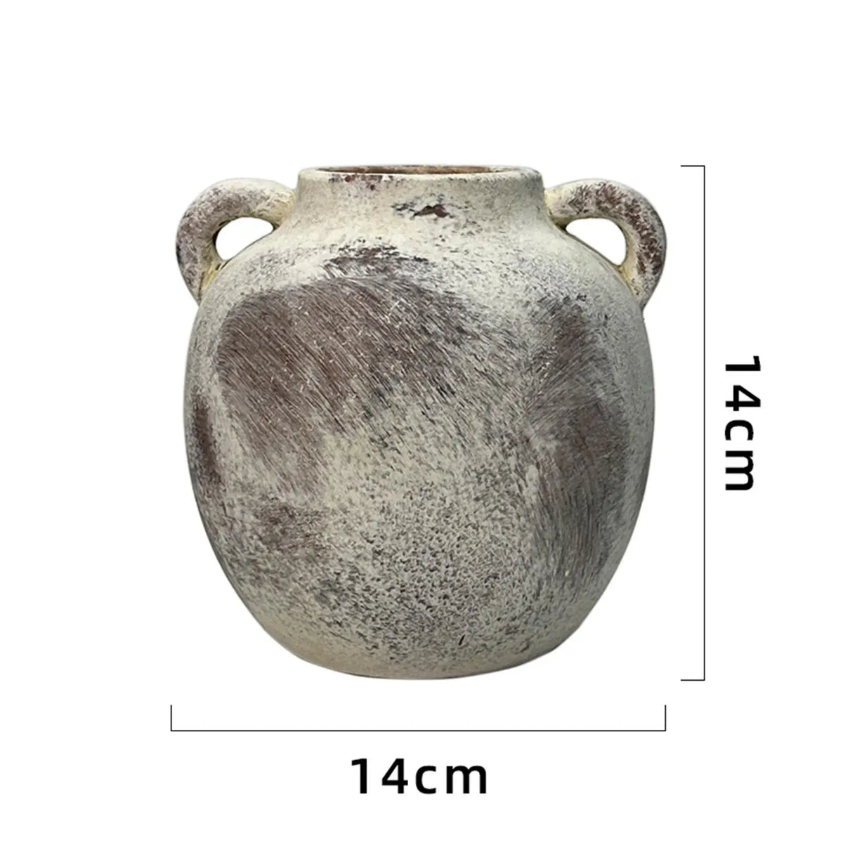 vase céramique rustique vintage gris beige noir texture marbrée fleurs artificielles décoration table