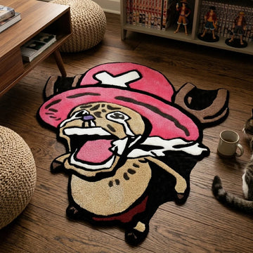 tapis sol antidérapant anime one piece chopper rose noir enfant pièce jouet cartoon
