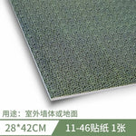 plaque décorative moderne adhésive bâtiments pierre brique granite vert gris marron opaques 28x42cm