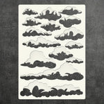 sticker nuages noir bleu clair moderne adhésif décoration mur sol tissu meubles pièces
