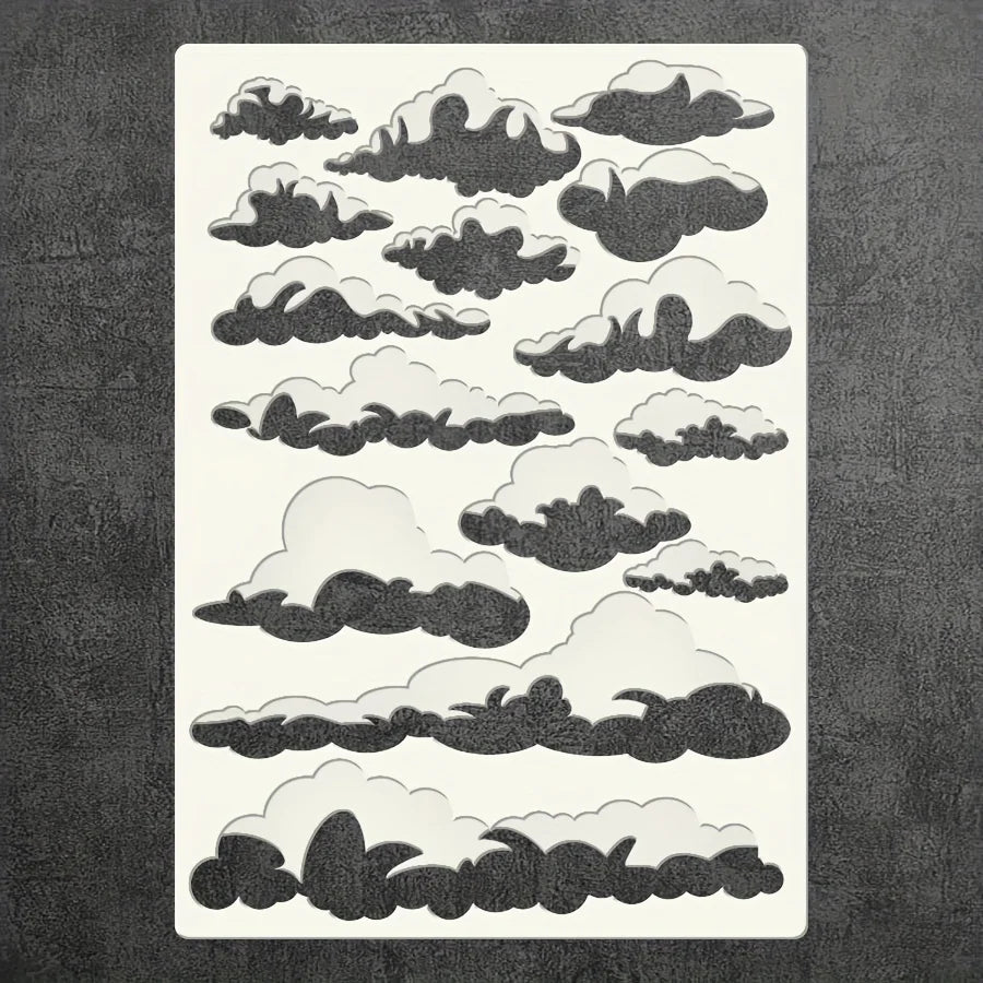 sticker nuages noir bleu clair moderne adhésif décoration mur sol tissu meubles pièces