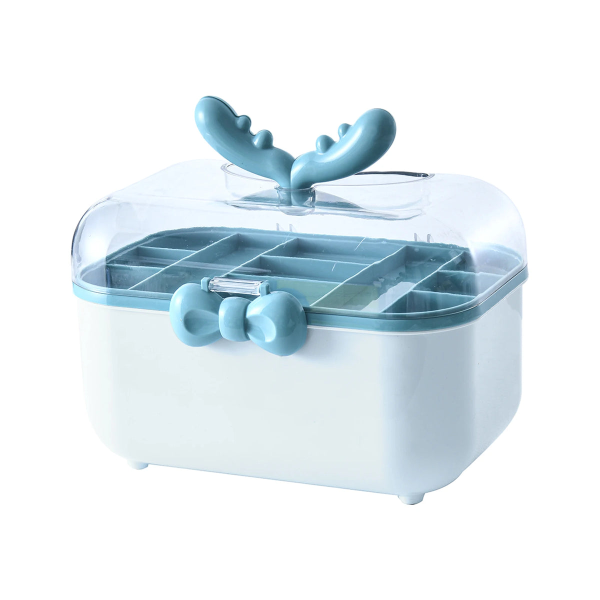 boîte rangement bijoux moderne portable poignée noeud papillon clips cheveux bagues bracelets enfants chambre